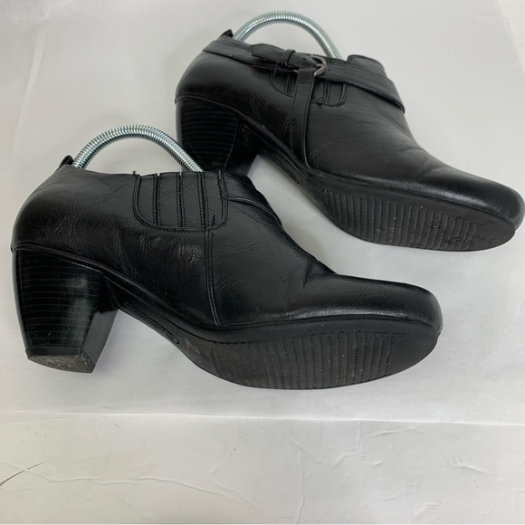 Bare Traps Black Leather Size 7.5 Wide Ankle Boots Booties Excellent Condition - Picture 6 of 7